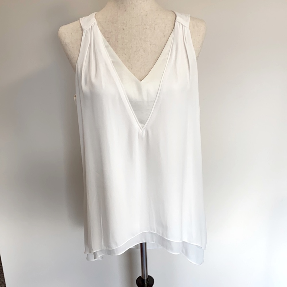 White House Black Market Silky White shell top